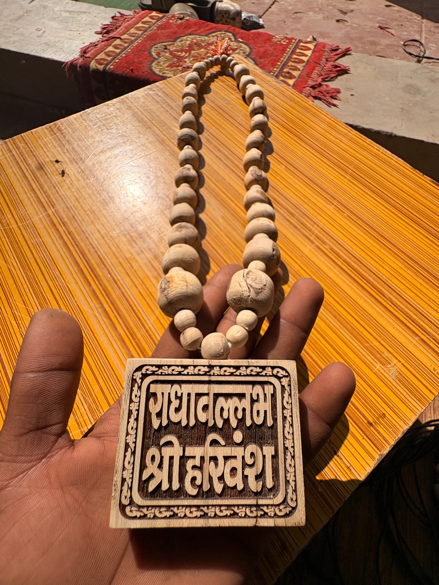 Big Size Pure Tulsi mala & Big size Radhavallabh Shree Harivansh naam locket