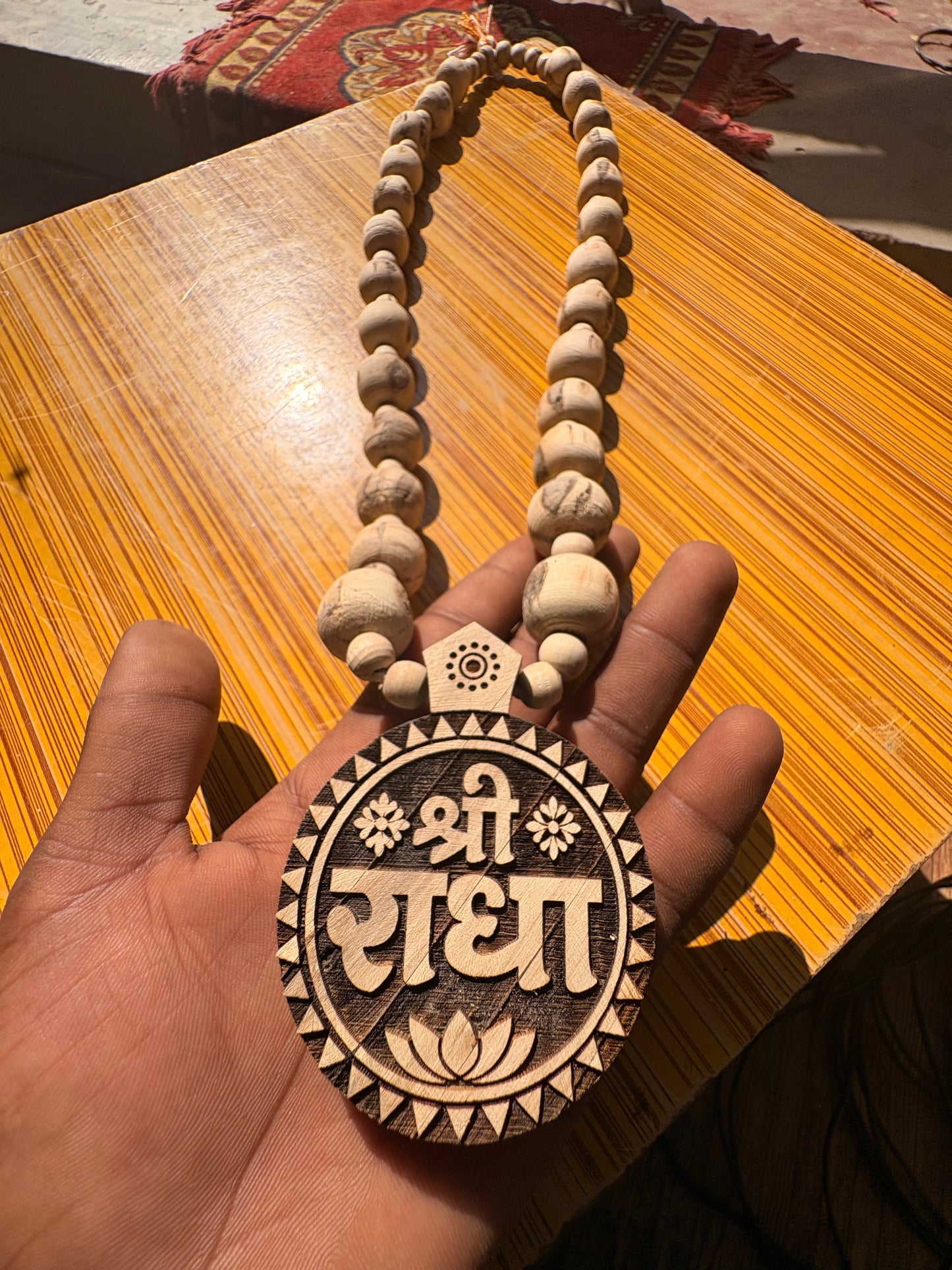 Big size pure tulsi mala & Big size Shree Radha naam locket
