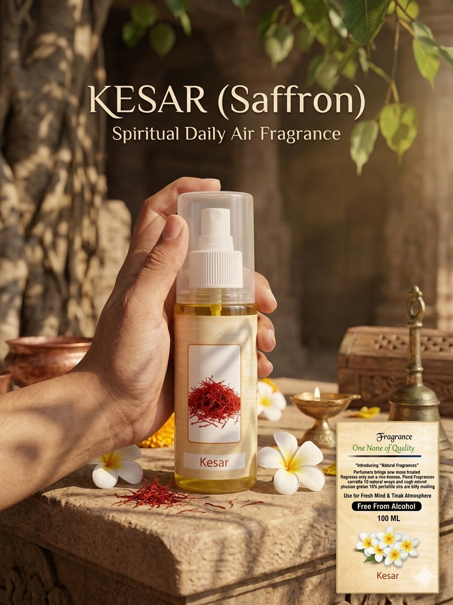 Kesar (Saffron) Spiritual Air Fragrance – Natural & Alcohol-Free (100 ML)