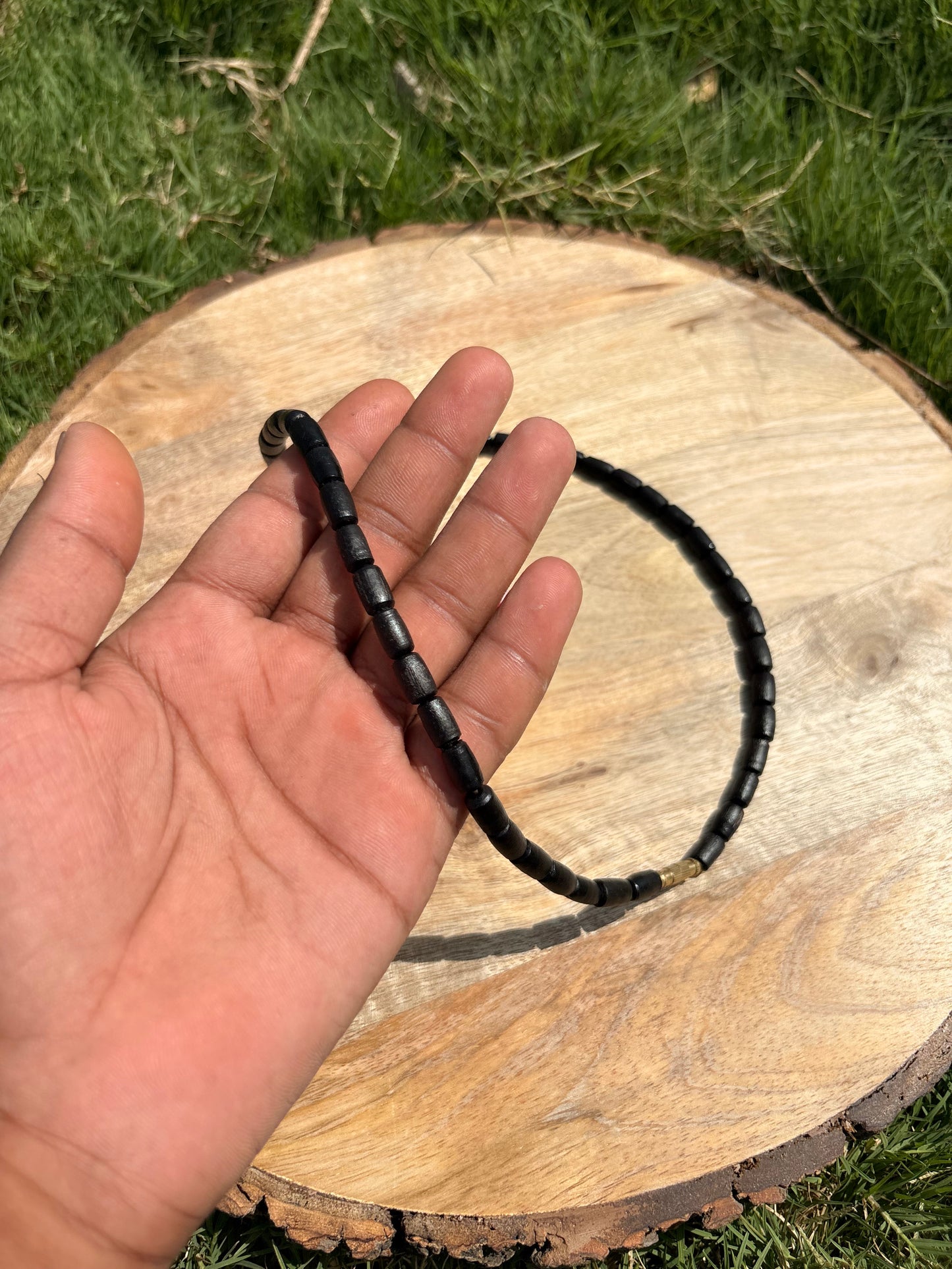 1 Round Long beats Black Pure tulsi mala