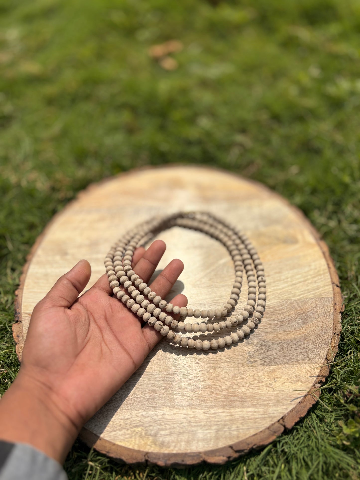 3 Round Pure Tulsi se nirmit mala 6 , 7 mm