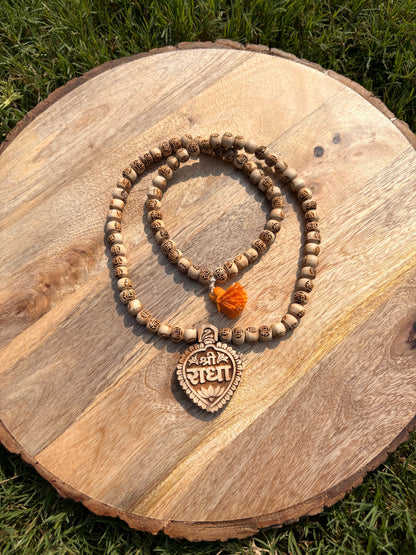 1 Round Radha Pure mala & Pure Tulsi se nirmit Shree Radha naam locket