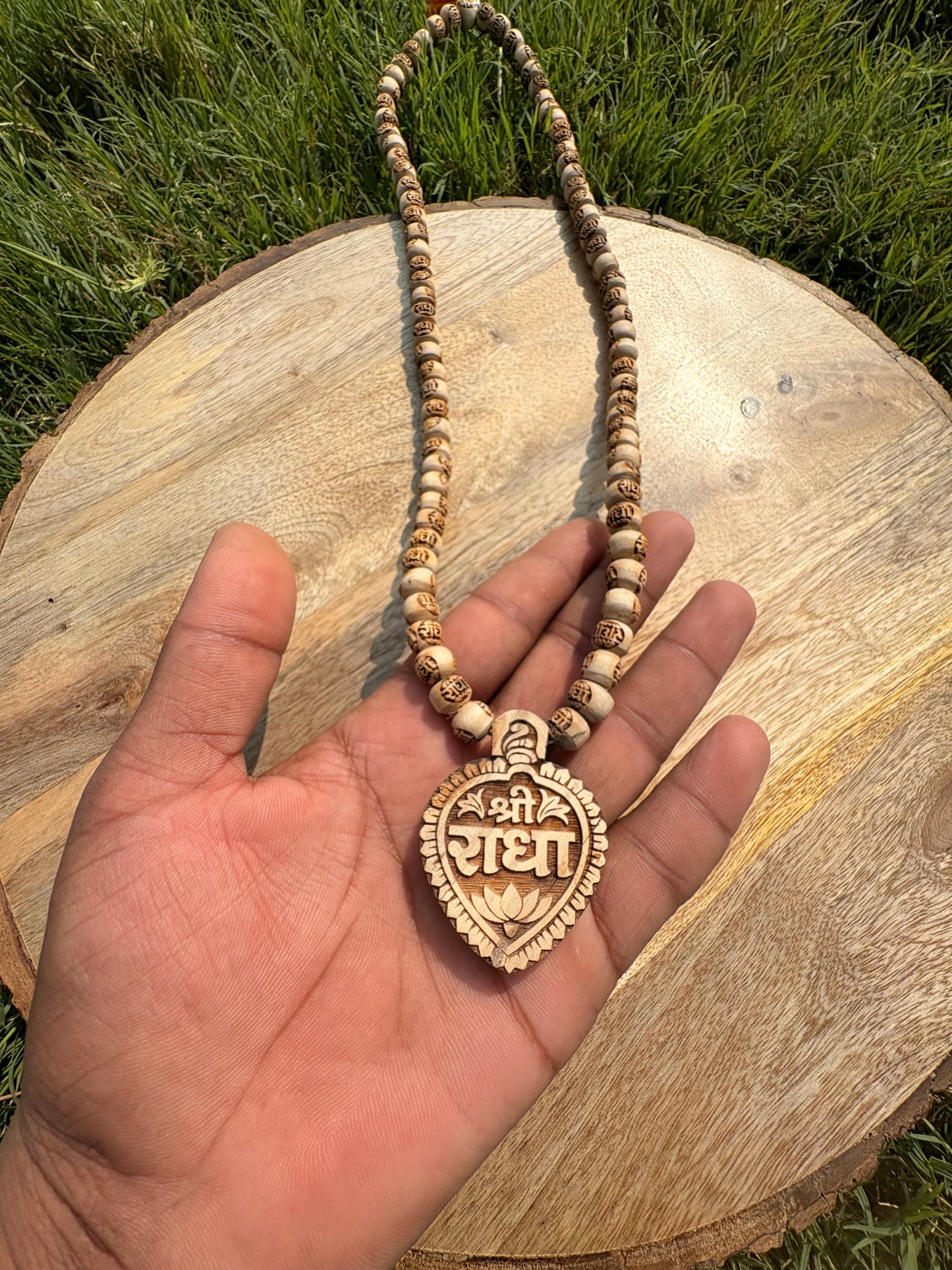1 Round Radha Pure mala & Pure Tulsi se nirmit Shree Radha naam locket
