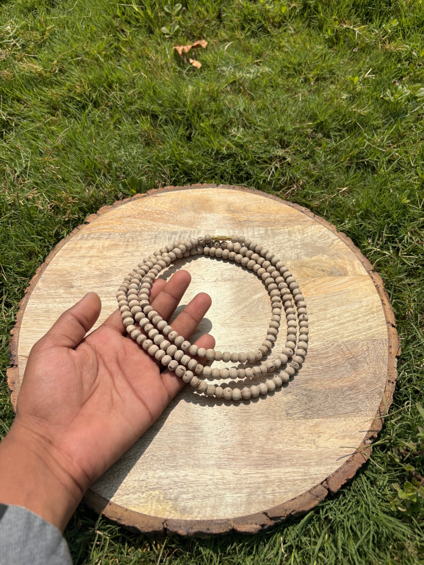 3 Round Pure Tulsi se nirmit mala 6 , 7 mm