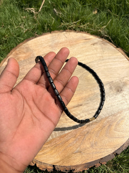 1 Round Long beats Black Pure tulsi mala