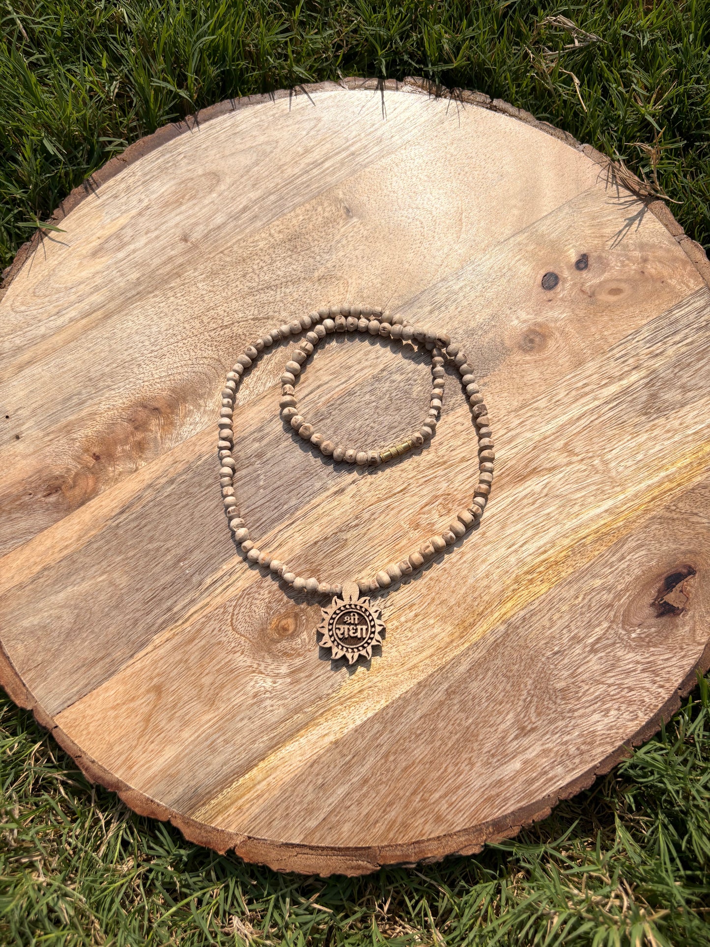 1 Round Pure Tulsi mala & pure Tulsi se nirmit Shree Radha naam locket