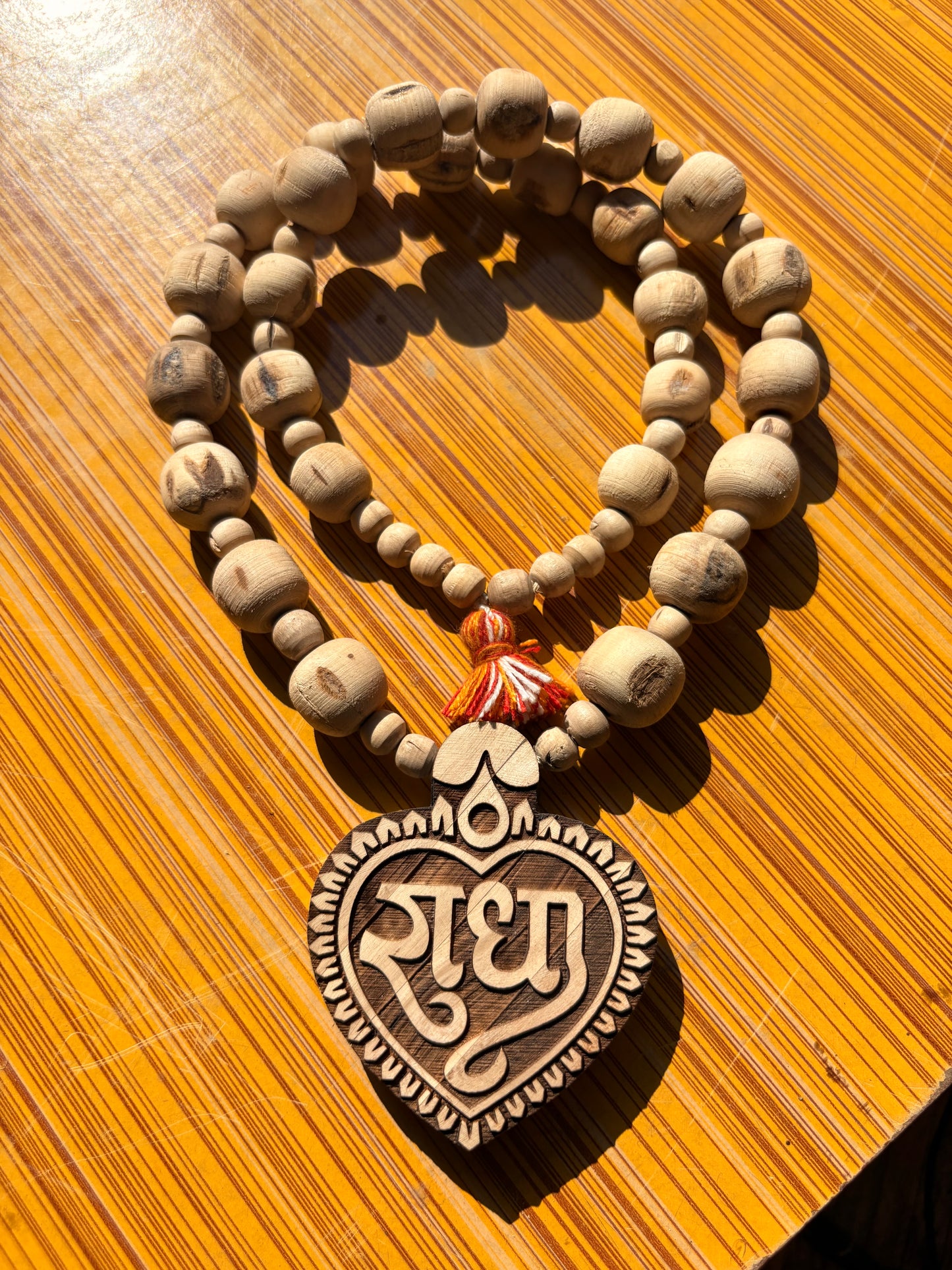 Big size pure tulsi mala & Big size Radha naam locket