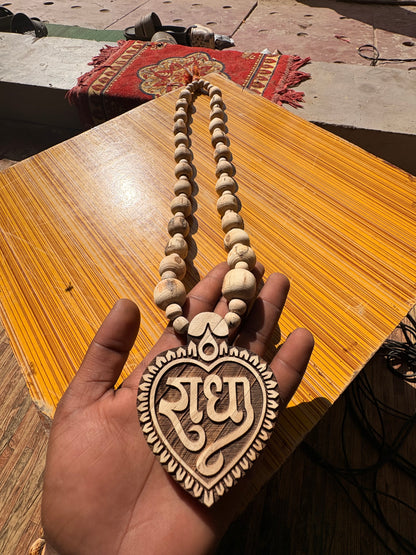 Big size pure tulsi mala & Big size Radha naam locket