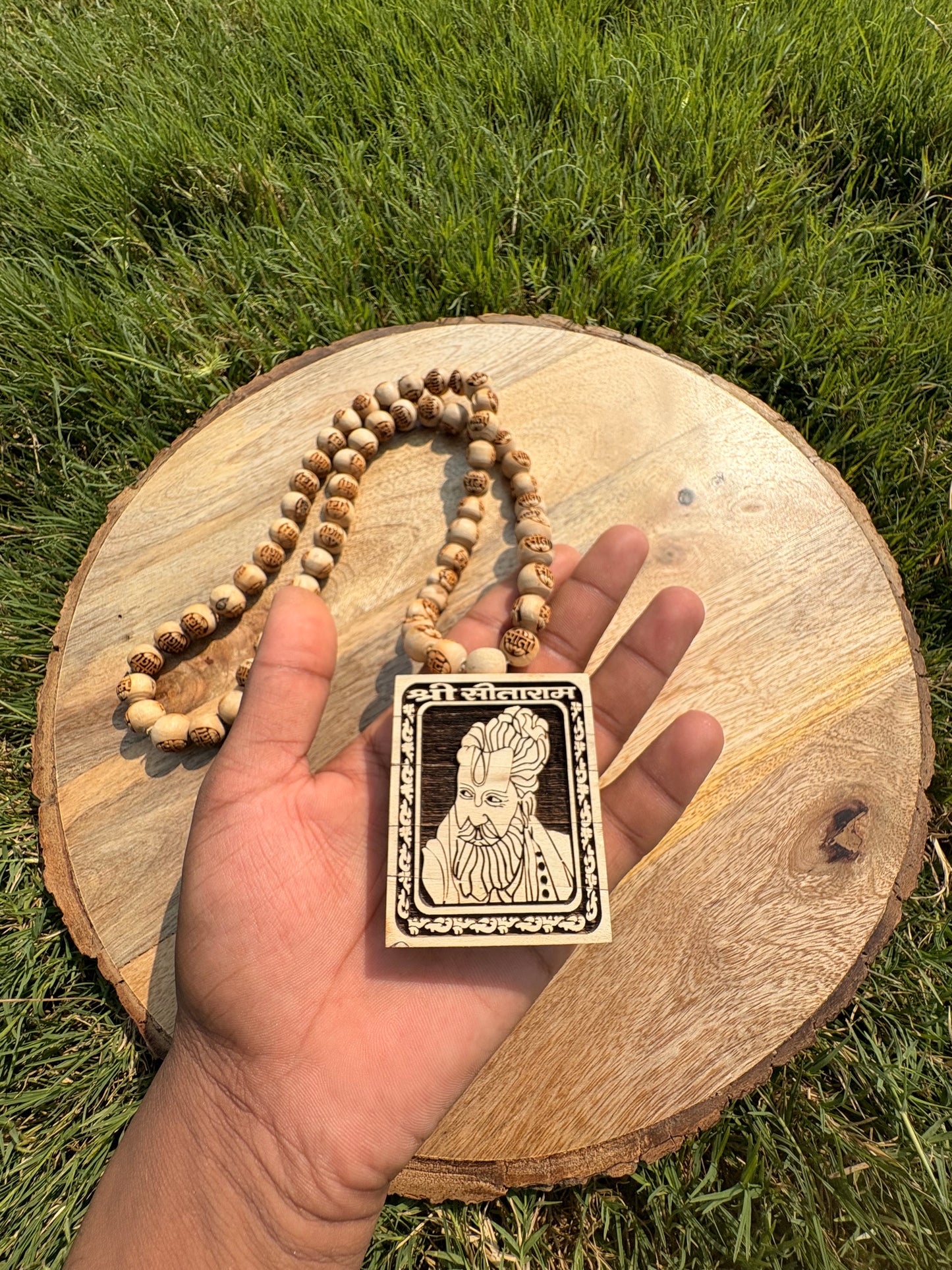 Pure Tulsi mala Sitaram naam & Pure Tulsi se nirmit Rajendra Das Maharaj ji locket ￼
